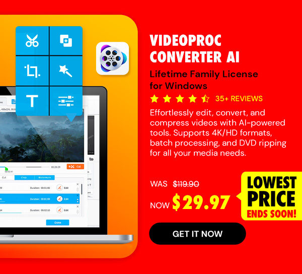 VideoProc Converter AI: Lifetime Family License (For Windows)