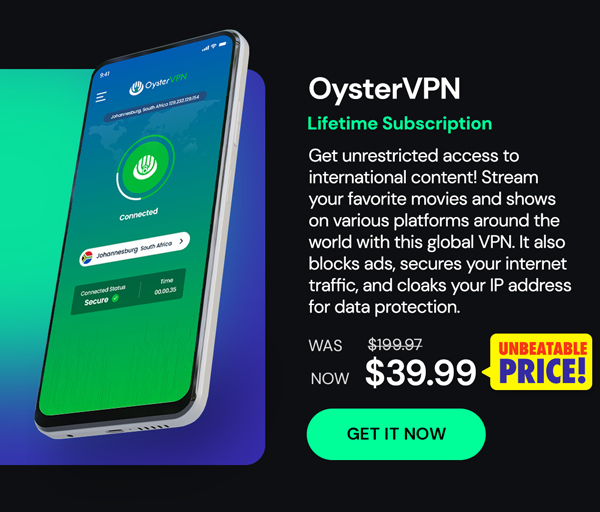 OysterVPN: VPN Lifetime Subscription