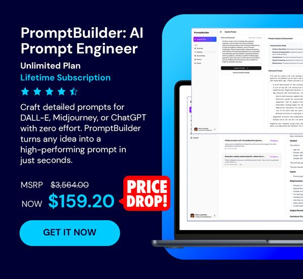 PromptBuilder - AI Prompt Engineer Unlimited Plan: Lifetime Subscription