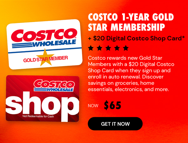 Costco 1-Year Gold Star Membership + $20 Digital Costco Shop Card
