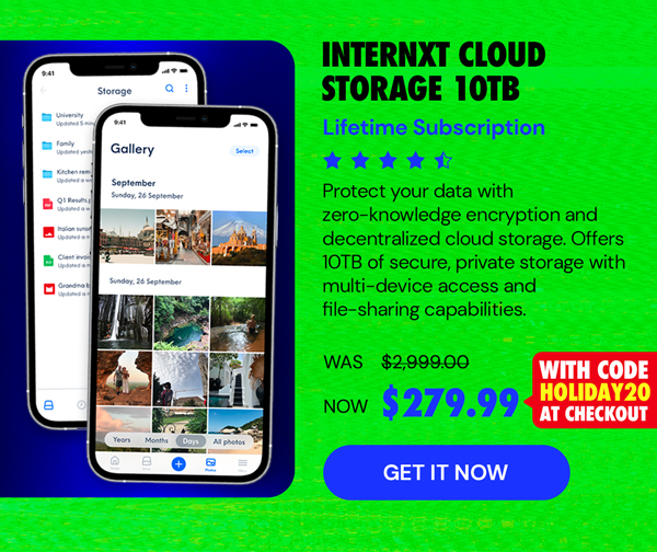 Internxt Cloud Storage Lifetime Subscription: 10TB Plan