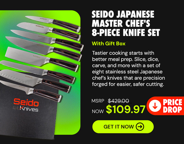 Seido Japanese Master Chef's 8-Piece Knife Set w Gift Box
