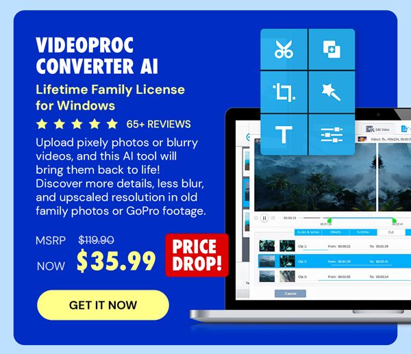 VideoProc Converter AI: Lifetime Family License (For Windows)