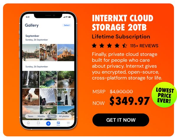 Internxt Cloud Storage Lifetime Subscription (20TB)