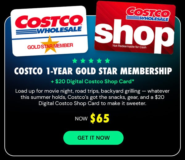 Costco 1-Year Gold Star Membership + $20 Digital Costco Shop Card