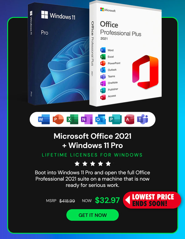 The Ultimate Microsoft Office Professional 2021 for Windows: Lifetime License + Windows 11 Pro Bundle