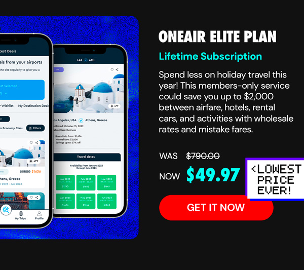 OneAir Elite Plan: Lifetime Subscription (Save Big on Flights, Hotels & More)