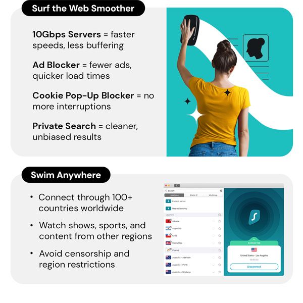 SurfShark VPN Starter Plan: 2-Yr Subscription