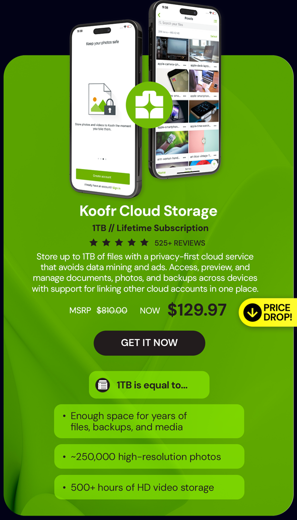 Koofr Cloud Storage: Lifetime Subscription (1TB)