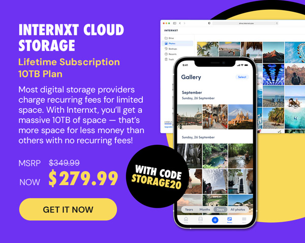 Internxt Cloud Storage Lifetime Subscription: 10TB Plan