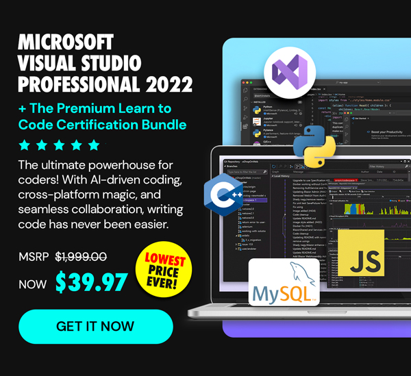 Microsoft Visual Studio Professional 2022 + The Premium Learn to Code Certification Bundle