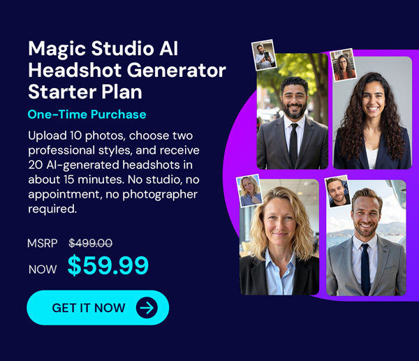 Magic Studio AI Headshot Generator Premium Plan: One-Time Purchase