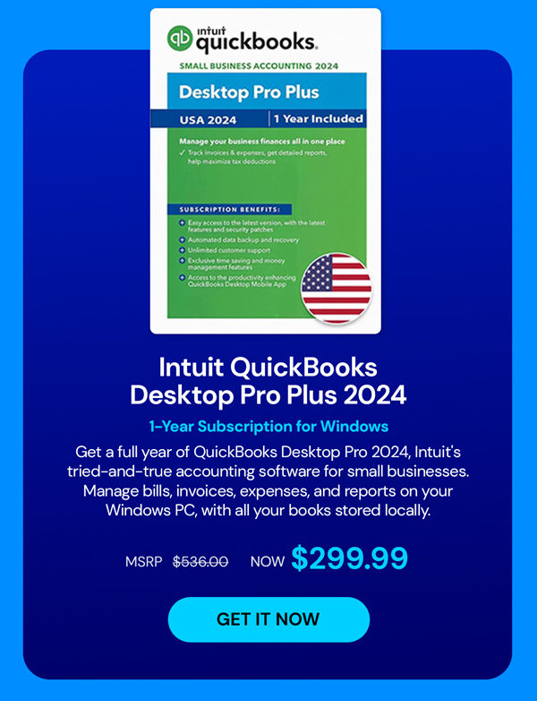 Intuit QuickBooks Desktop Pro Plus 2024 (1 User): Lifetime License
