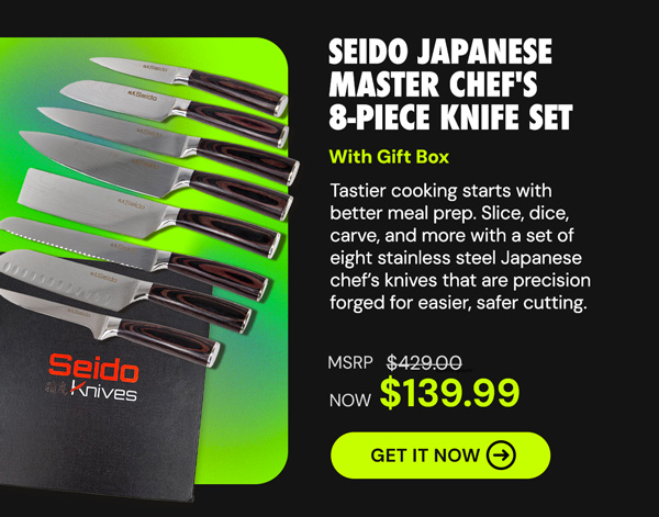 Seido Japanese Master Chef's 8-Piece Knife Set w Gift Box