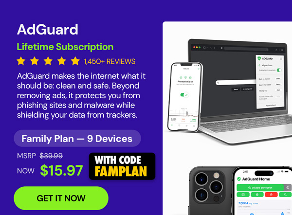 AdGuard Family Plan: Lifetime Subscription
