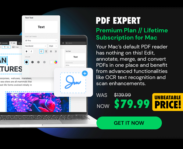 PDF Expert Premium Plan: Lifetime Subscription (Mac)