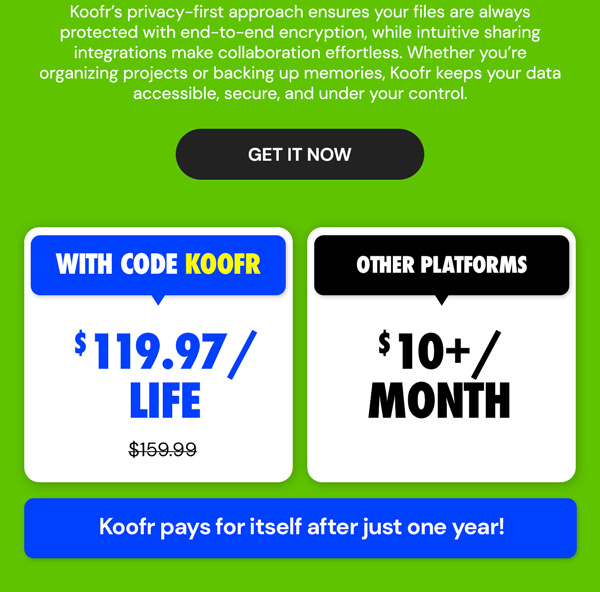 Koofr Cloud Storage: Lifetime Subscription (1TB)