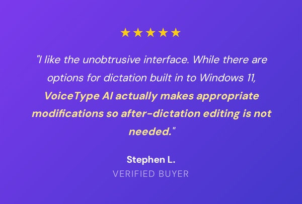 VoiceType AI Voice-to-Text: Lifetime Subscription (Unlimited Words/Month)