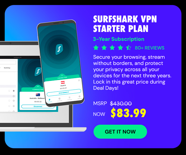 Surfshark VPN Starter Plan: 3-Yr Subscription