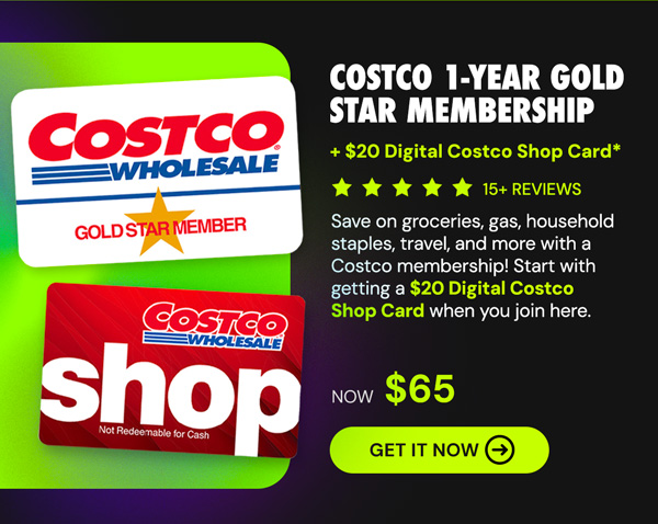 Costco 1-Year Gold Star Membership + $20 Digital Costco Shop Card