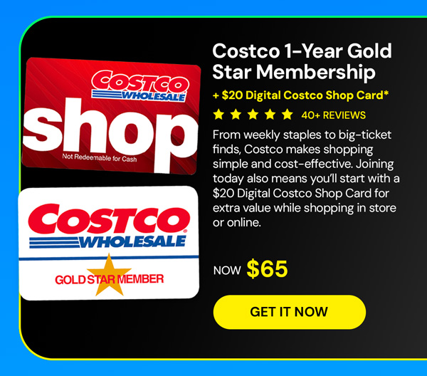 Costco 1-Year Gold Star Membership + $20 Digital Costco Shop Card