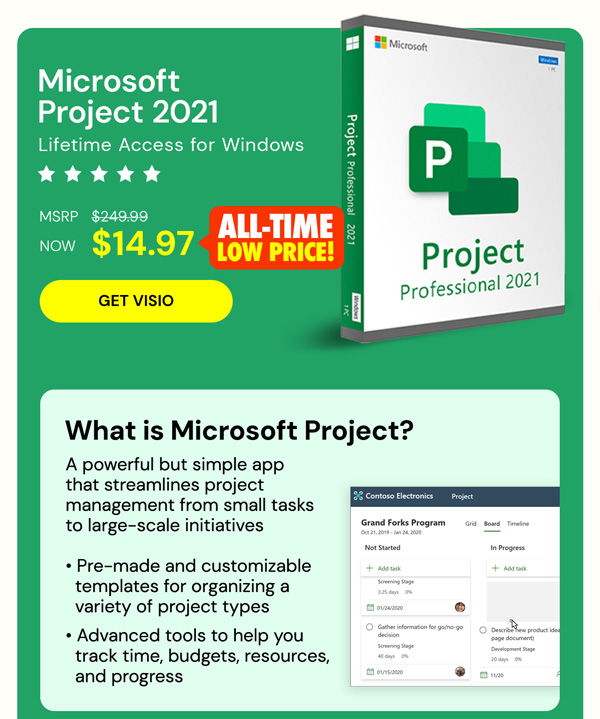 Microsoft Project 2021 Professional: Lifetime License for Windows