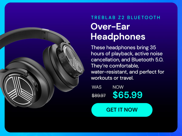 TREBLAB Z2 Bluetooth Headphones Over The Ear