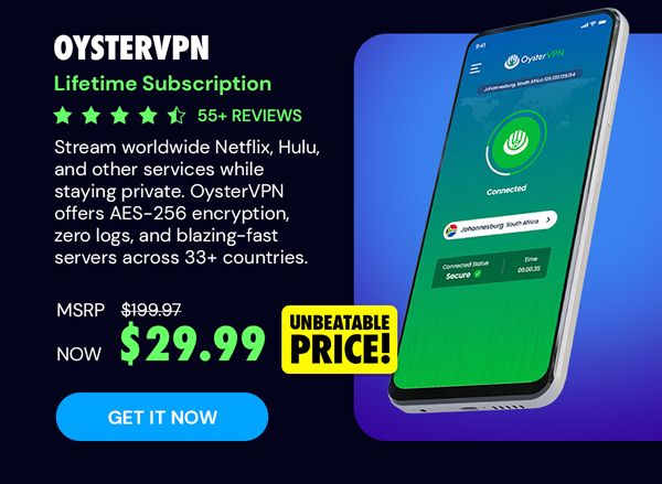 OysterVPN: VPN Lifetime Subscription
