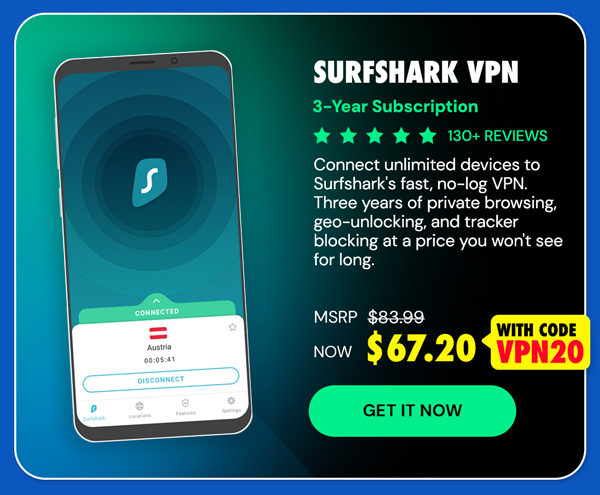 Surfshark VPN Starter Plan: 3-Yr Subscription