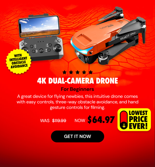 4K Dual-Camera Drone for Beginners with Intelligent Obstacle Avoidance