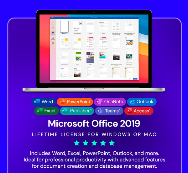 Microsoft Office 2019 for Windows or Mac | Lifetime License