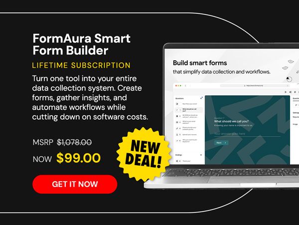 FormAura Smart Form Builder: Lifetime Subscription