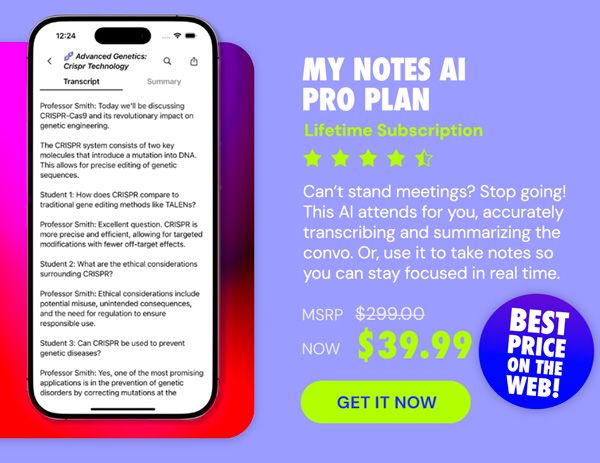 My Notes AI Pro Plan: Lifetime Subscription