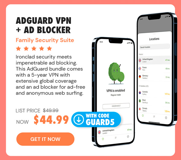 AdGuard VPN + Ad Blocker Family Security Suite