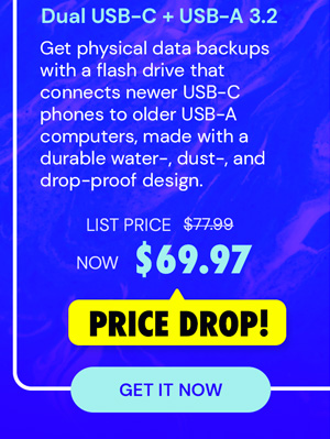 Dual USB-C + USB-A 3.2 High Speed Flash Drive (1TB)