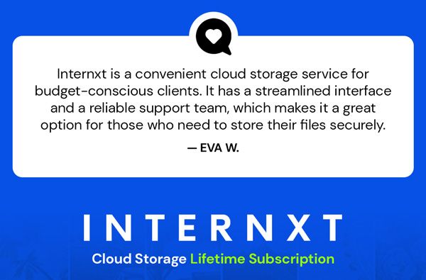 Internxt Cloud Storage Lifetime Subscription: 10TB Plan