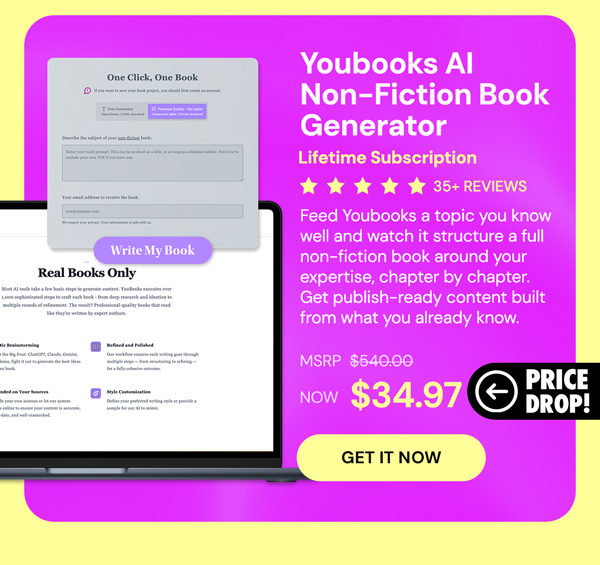 Youbooks AI Non-Fiction Book Generator: (Fan Plan) Lifetime Subscriptions