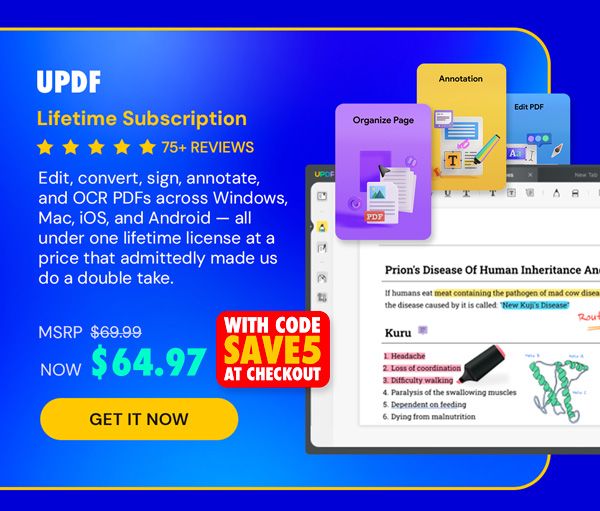 UPDF - Edit, Convert, AI Chat with PDF: Lifetime Subscription