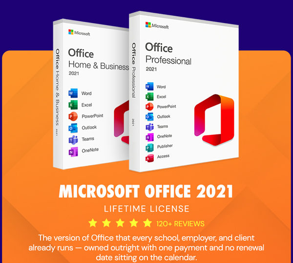 Microsoft Office 2021 for Windows or Mac: Lifetime License