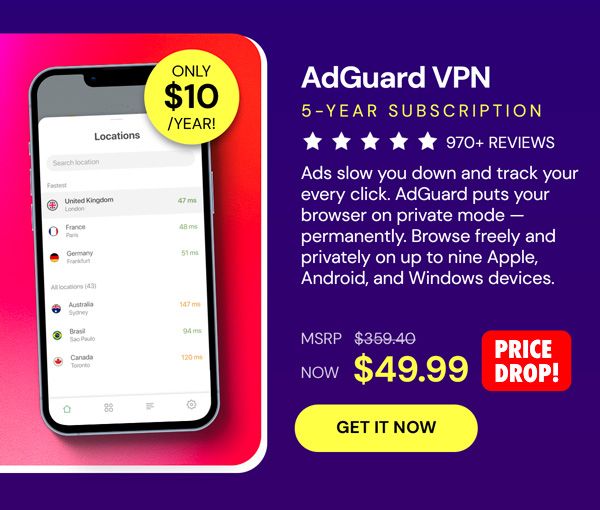 AdGuard VPN: 5-Yr Subscription