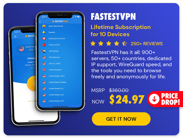FastestVPN: Lifetime Subscription (10 Devices)