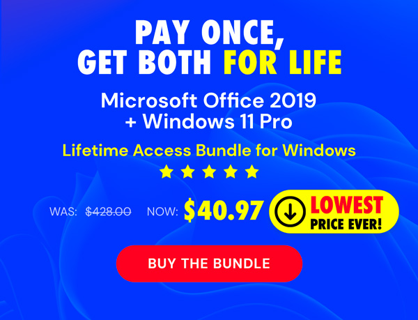 The All-in-One Microsoft Office Pro 2019 for Windows: Lifetime License + Windows 11 Pro Bundle