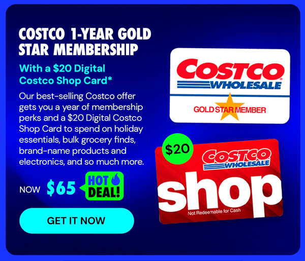 Costco 1-Year Gold Star Membership + $45 Digital Costco Shop Card