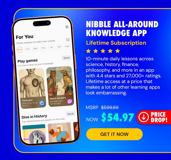 Nibble All-Around Knowledge App: Lifetime Subscription