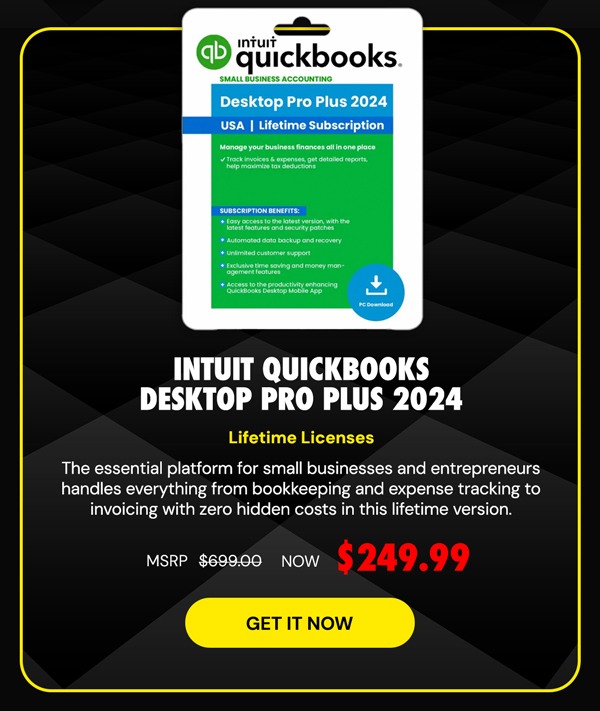 Intuit QuickBooks Desktop Pro Plus 2024 (1 User): Lifetime Licenses