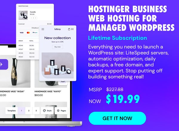 Hostinger Business Web Hosting for Managed WordPress
