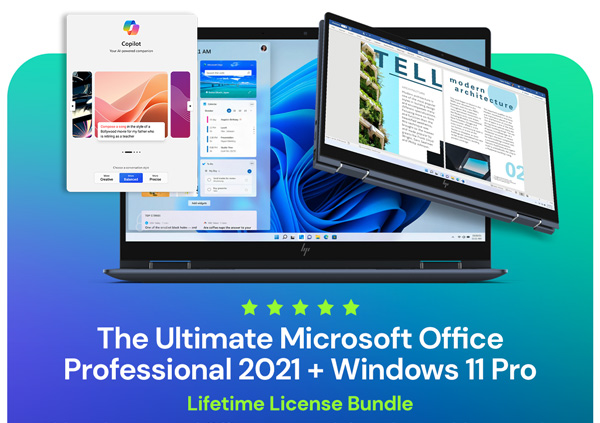 The Ultimate Microsoft Office Professional 2021 for Windows: Lifetime License + Windows 11 Pro Bundle