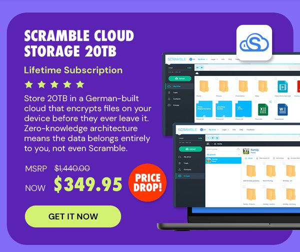 Scramble Cloud Storage Lifetime Subscription (20TB)