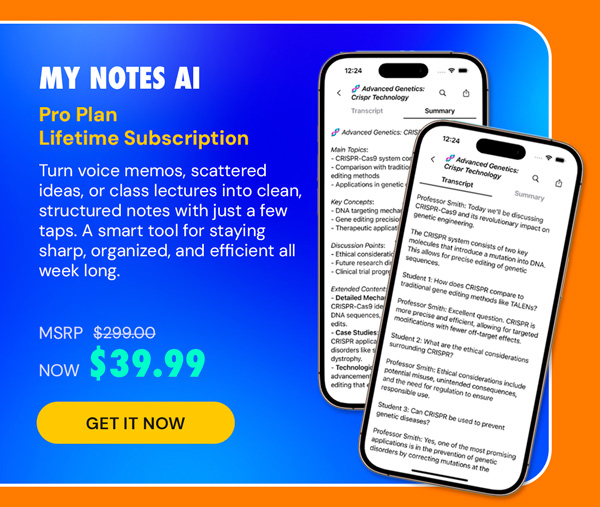My Notes AI Pro Plan: Lifetime Subscription