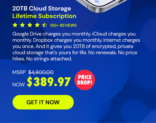Internxt Cloud Storage Lifetime Subscription: 2TB to 100TB Plans